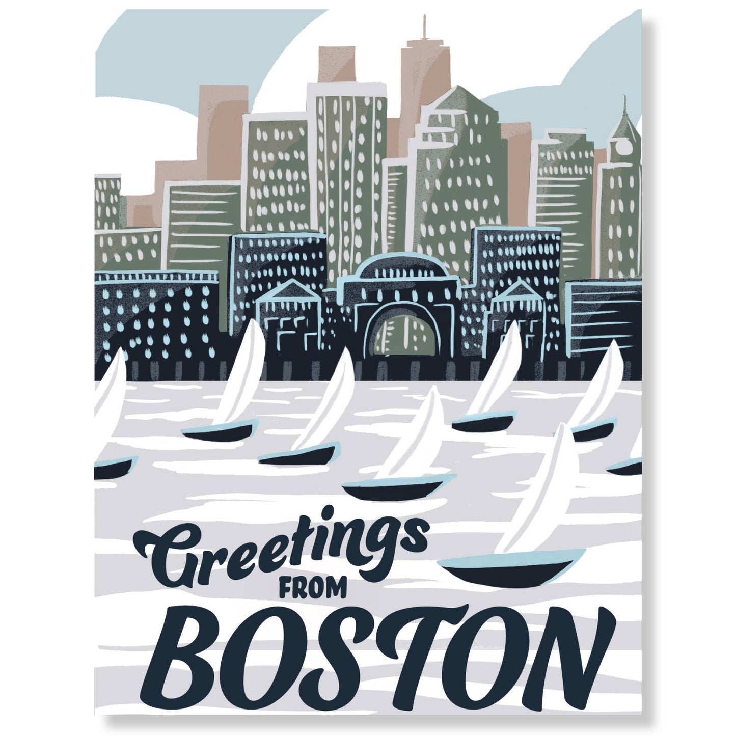 Greetings from Boston Greeting Card