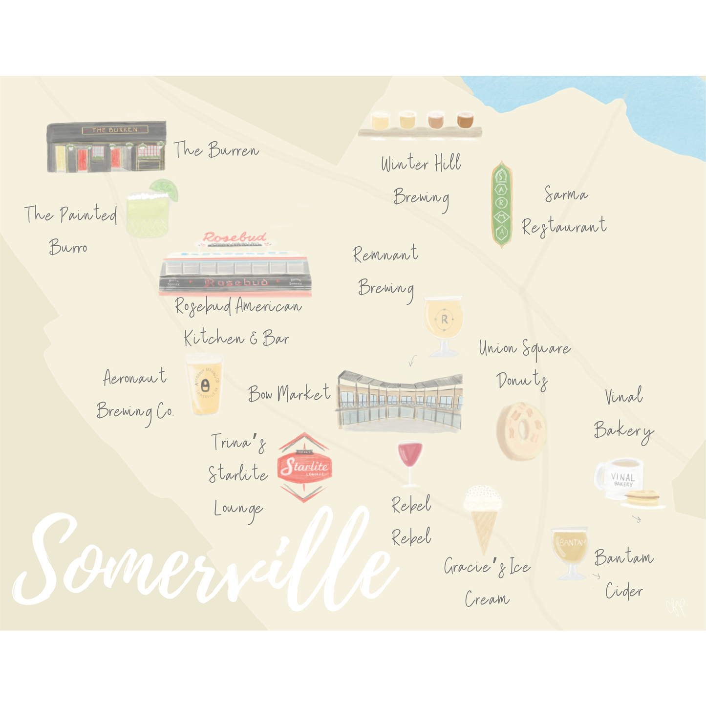 Somerville Map Print