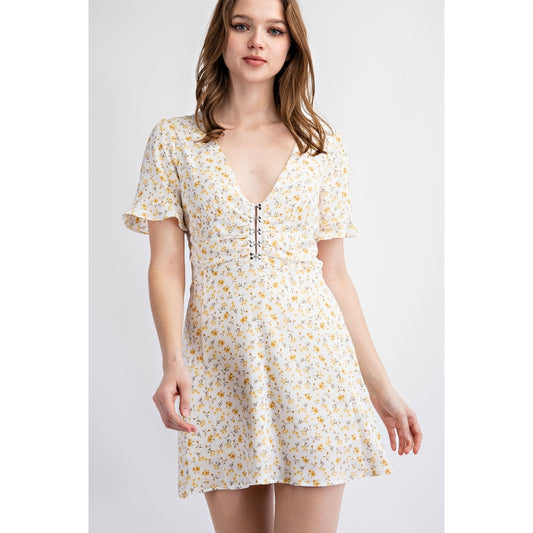 Alexandria White Floral Mini Dress