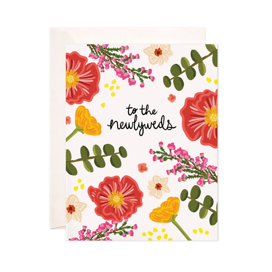 Floral Newlyweds Greeting Card