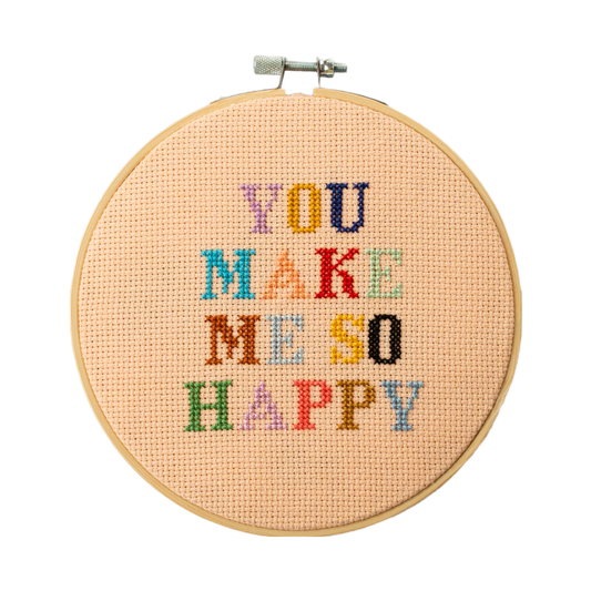 You Make Me So Happy Cross Stitch Kit