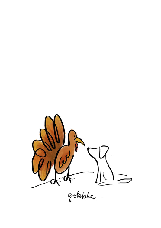 Gobble Dog Greeting Card