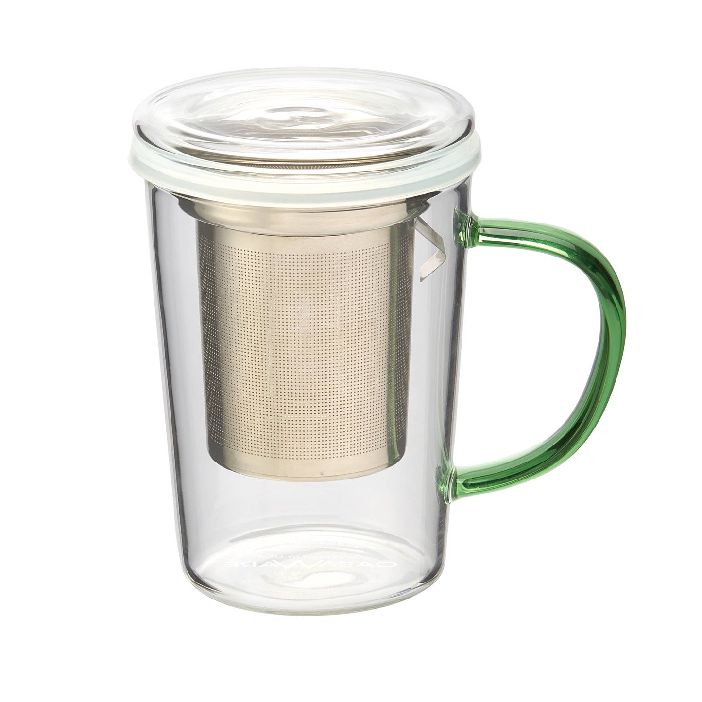 Green Glass Tea Infuser Mug