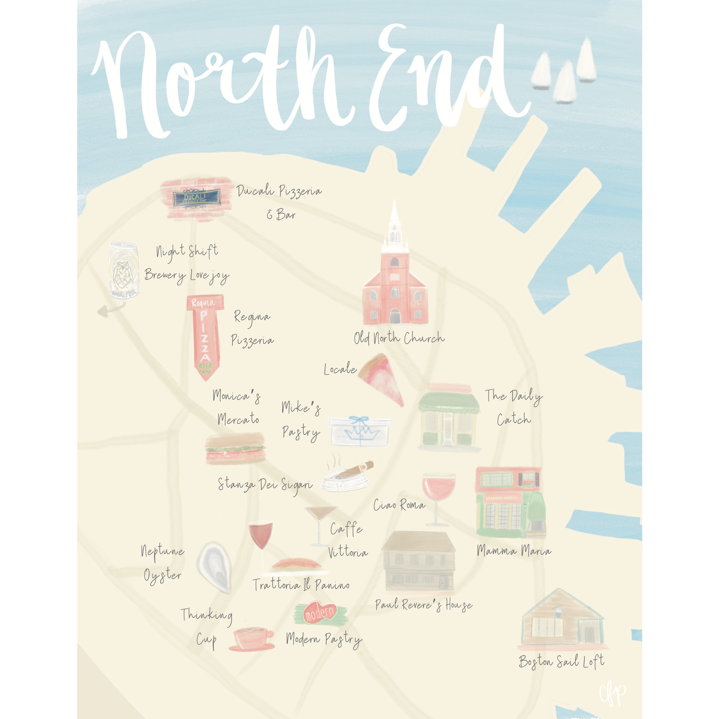North End Map Print