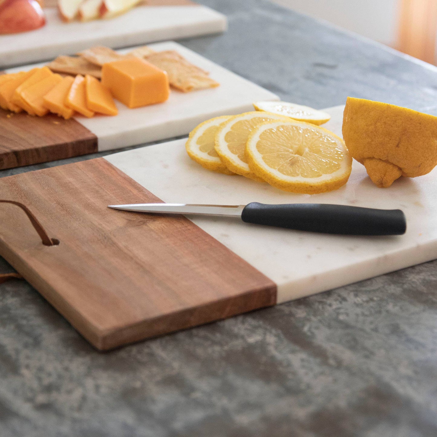 Square Marble Wood Cutting Board