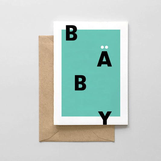 Baby Typographic Card - Mint