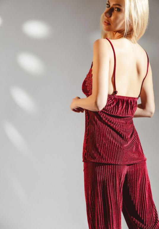 Burgundy Velvet Cami