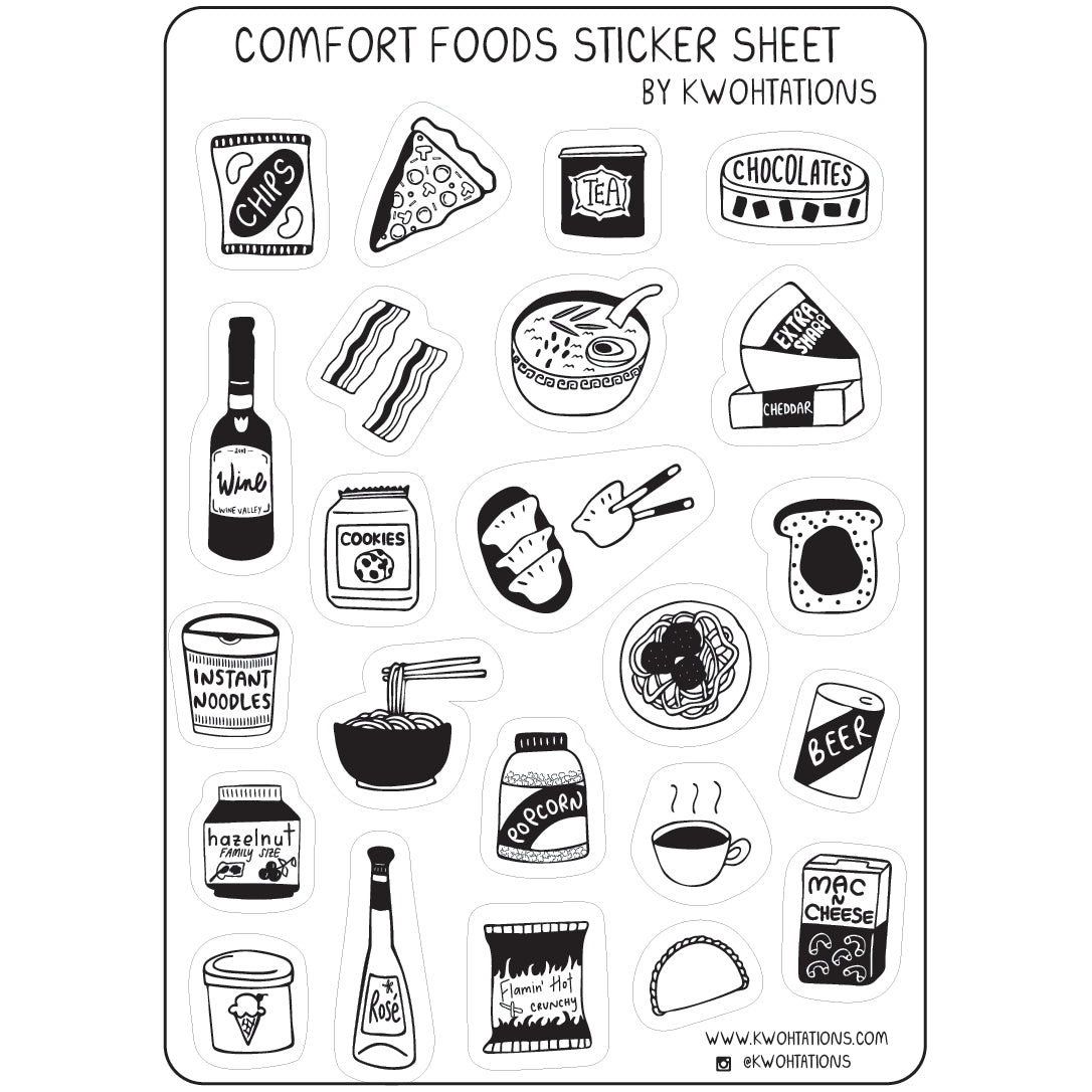 Comfort Foods Sticker Sheet