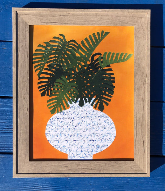 Monstera Plant Portrait Print