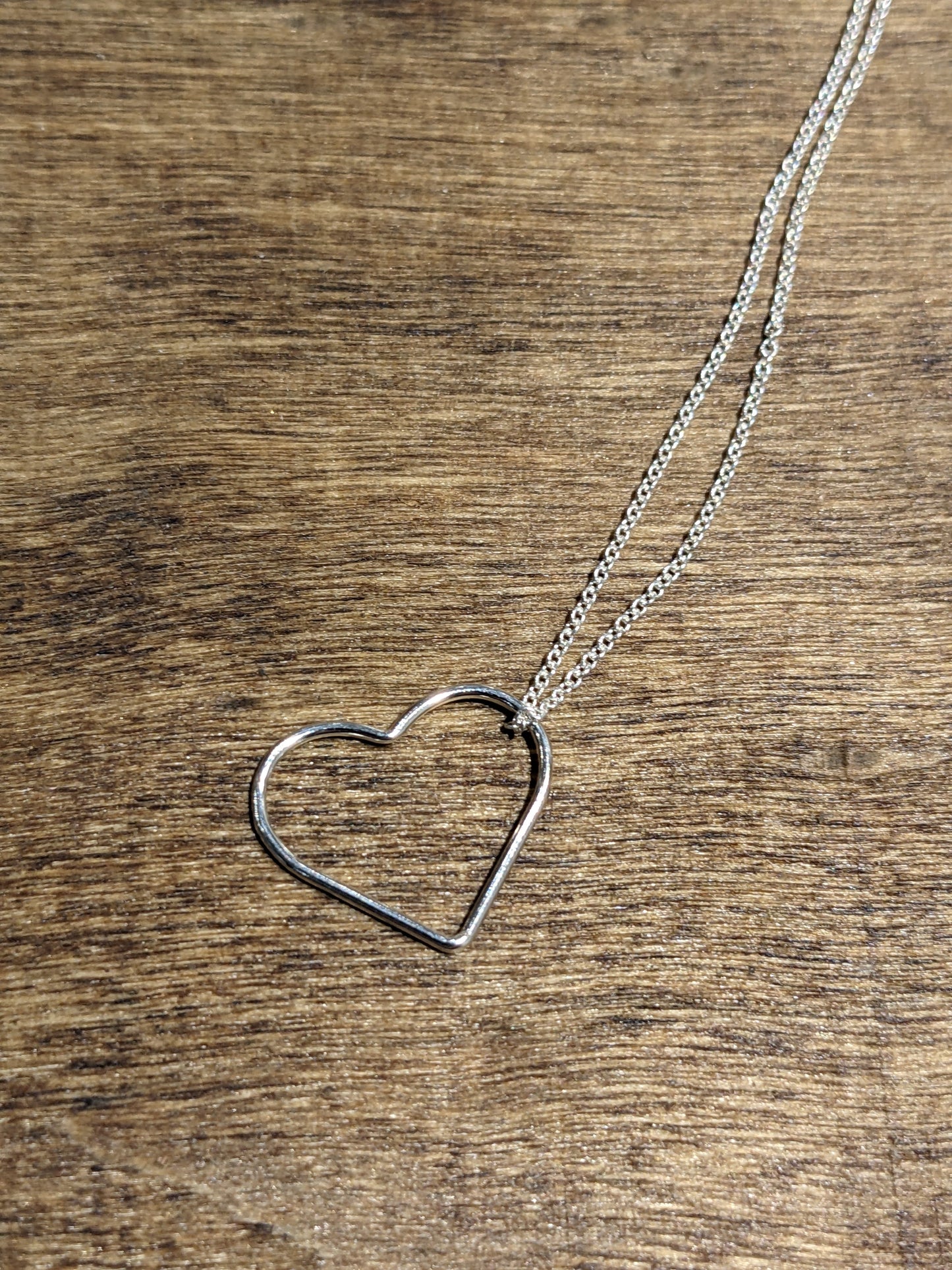 Silver Open Heart Necklace