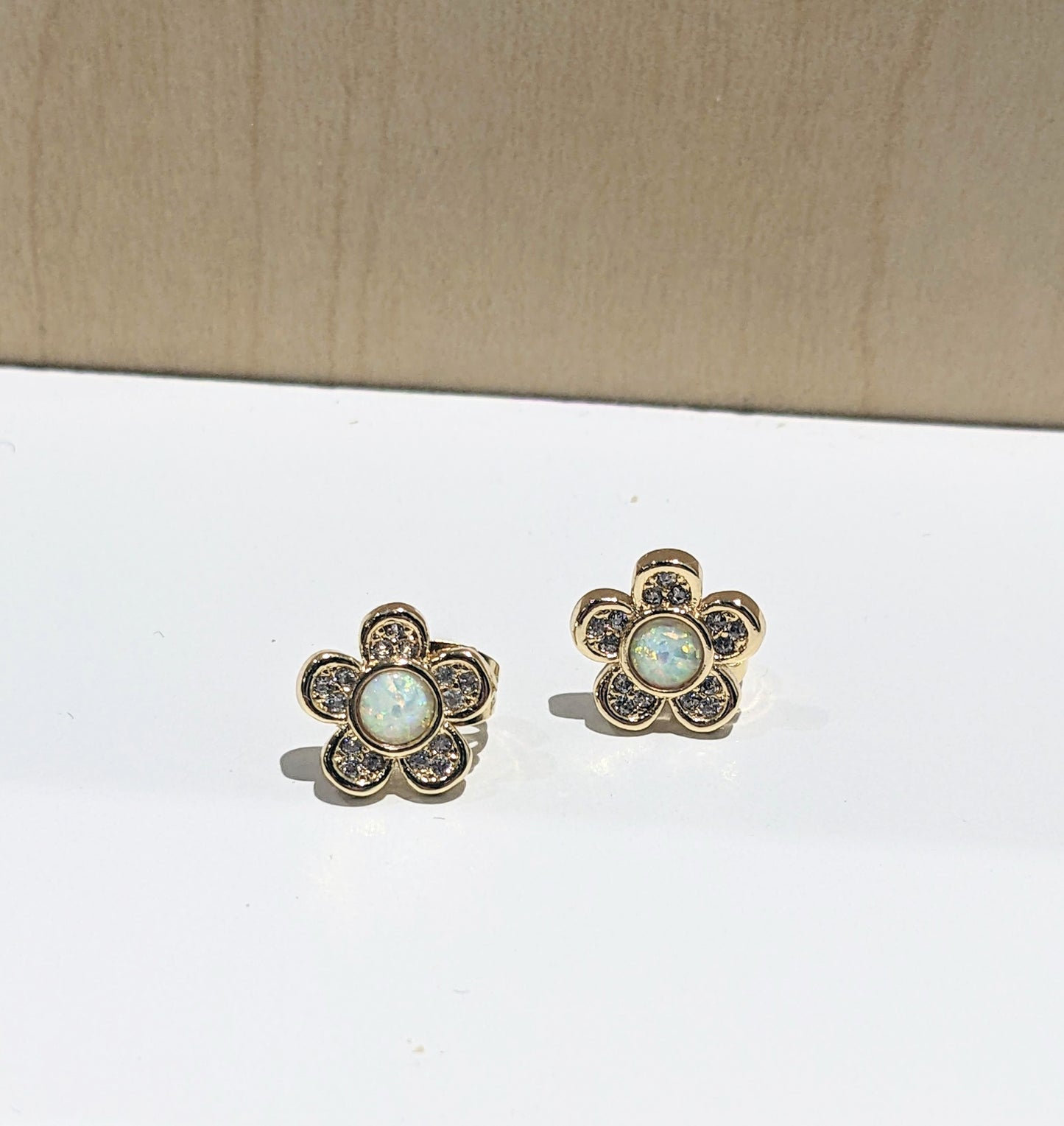Opal Flower Studs