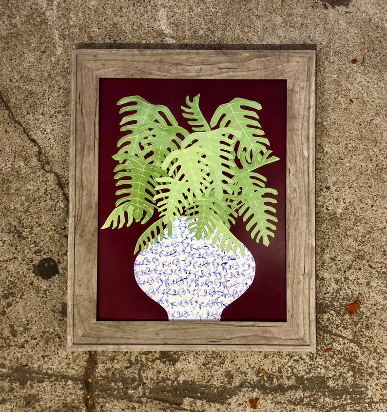 Philodendron Plant Portrait Print