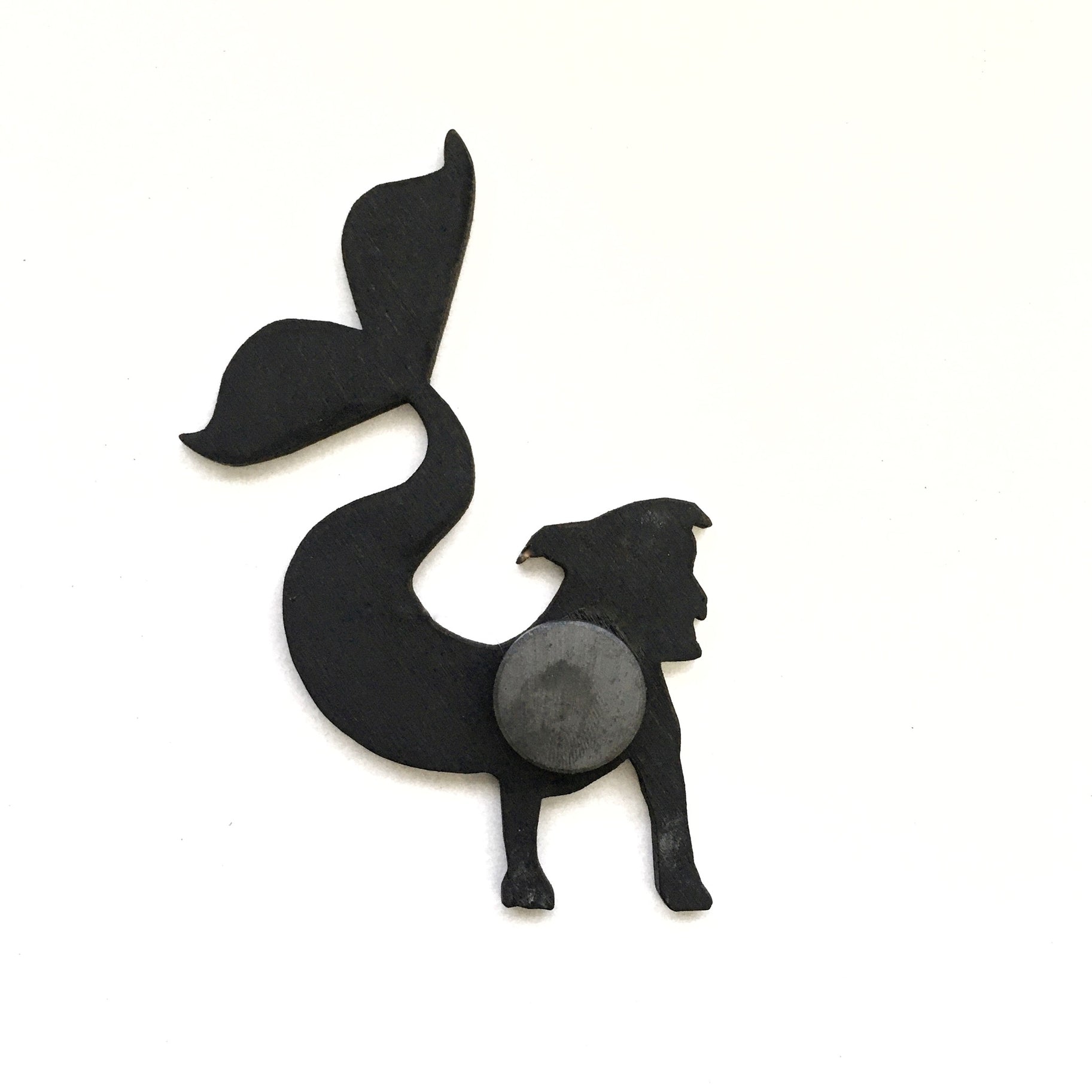 Pit Bull Mermaid Wood Magnet