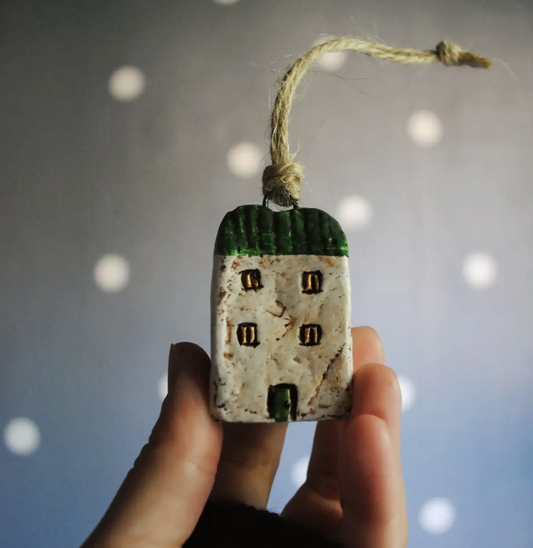 Green Miniature House Ornament