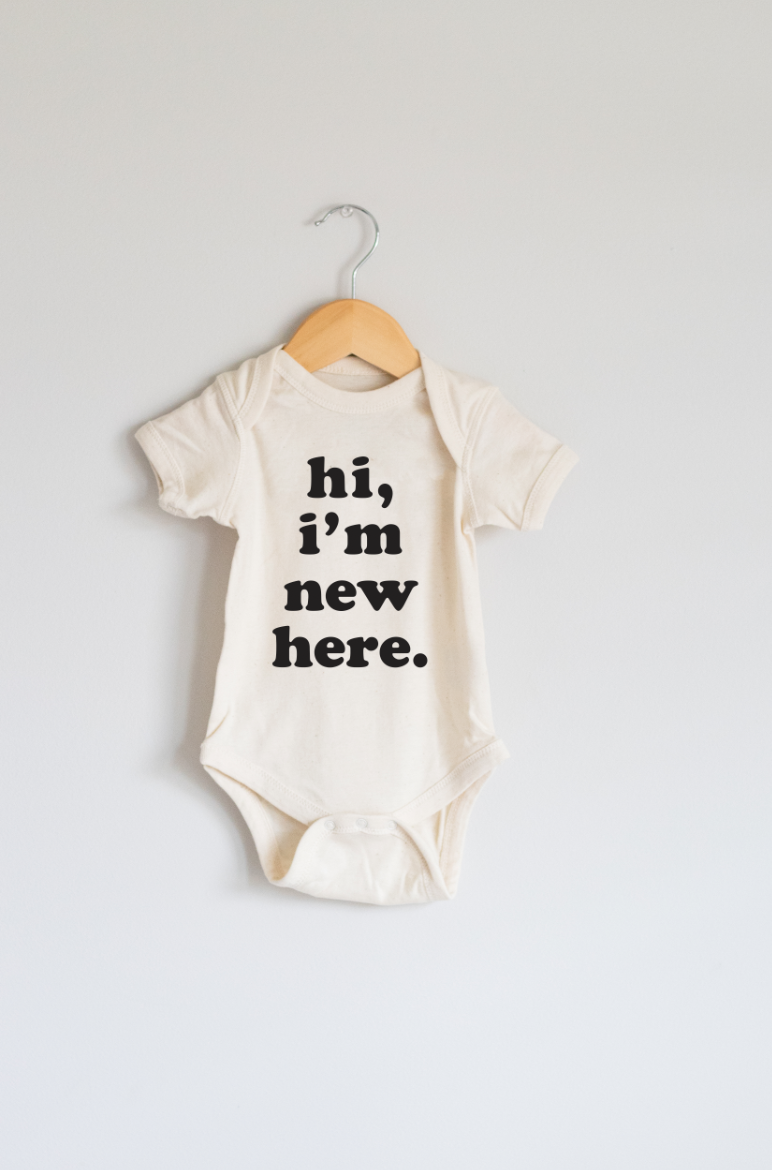 Hi, I'm New Here Baby Onesie