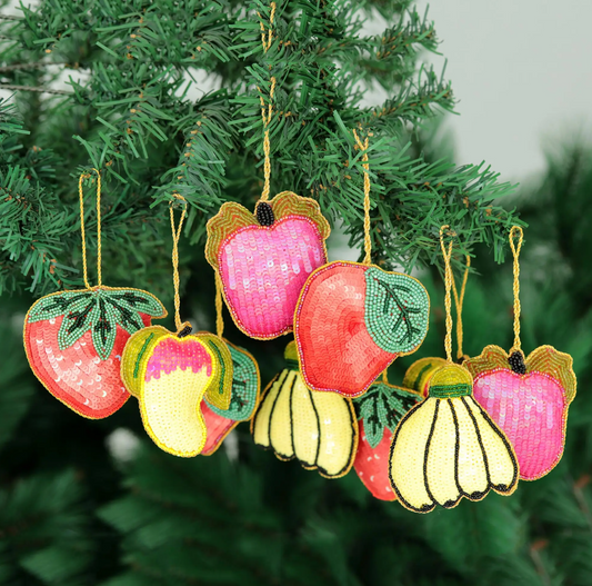 Sequin Fruit Ornaments