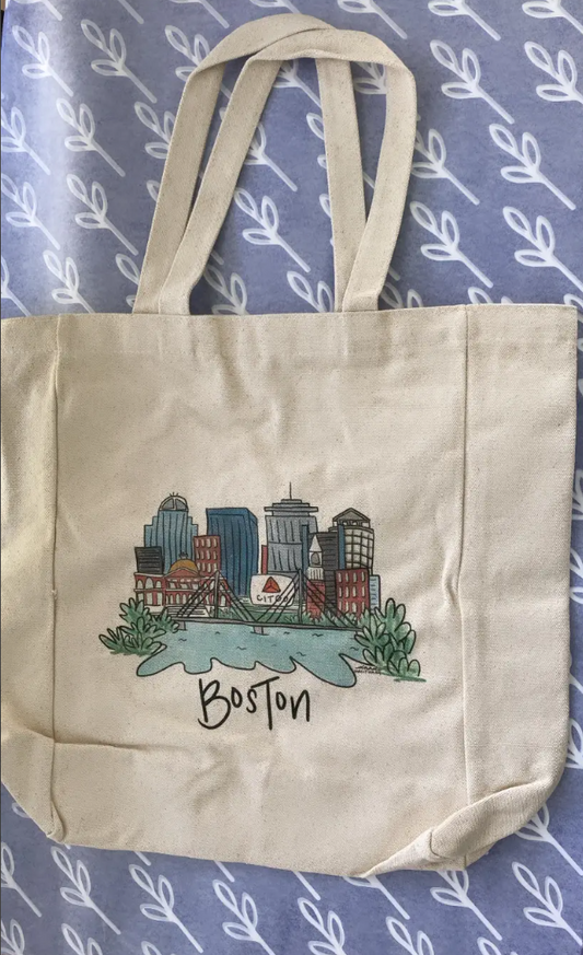 Boston Watercolor Tote Bag