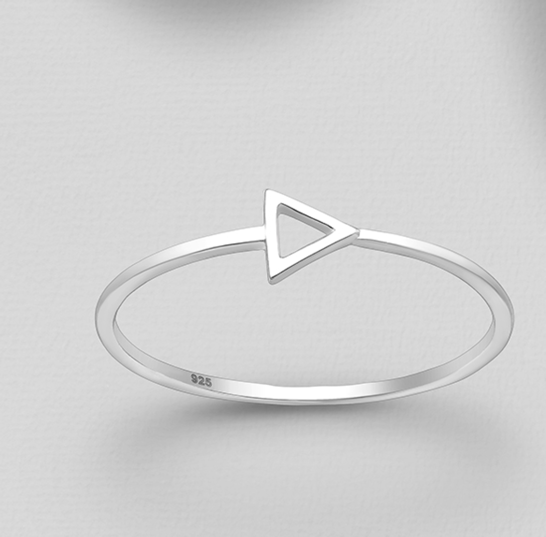 Silver Sideways Triangle Ring