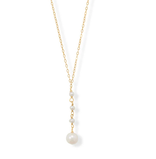 Gold Filled Freshwater Pearl Lariat Necklace