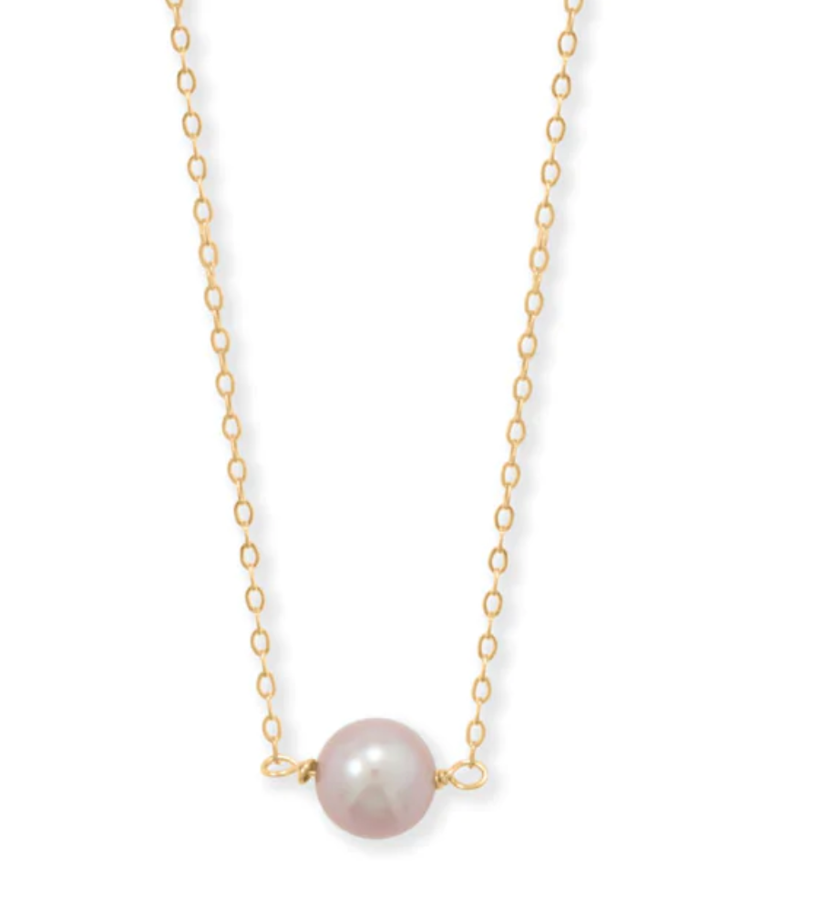 Gold Filled Pink Pearl Necklace