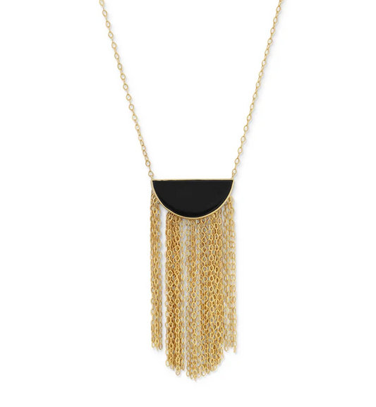 Black Onyx Fringe Necklace