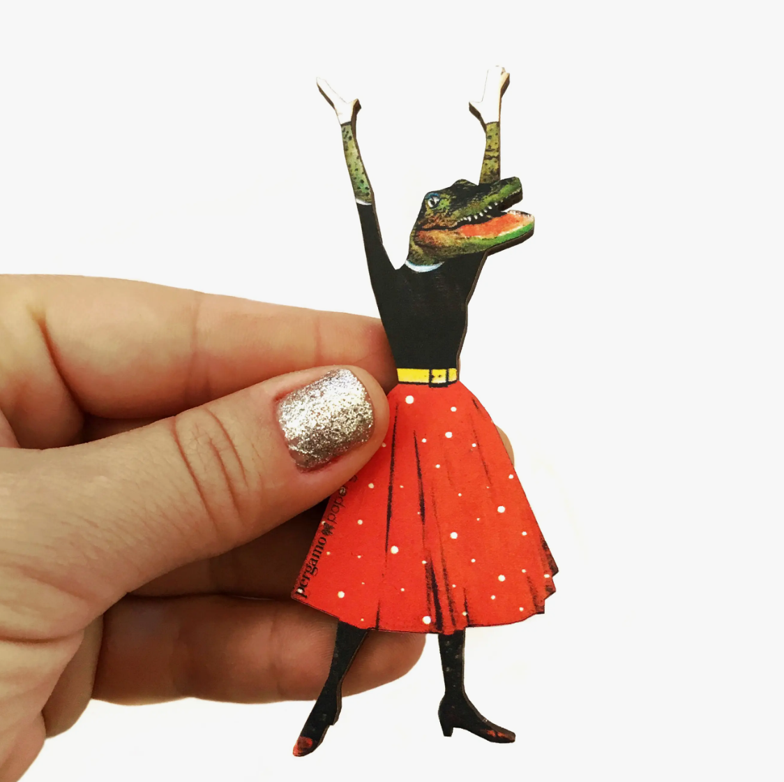 Alligator Lady Wood Magnet