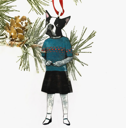 Boston Terrier Christmas Ornament