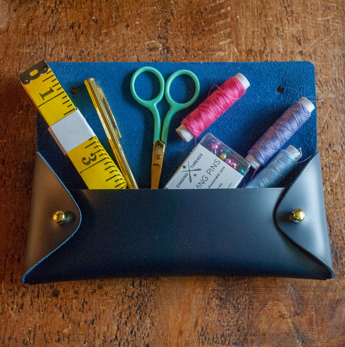 Stitch Glasses / Pencil Case - Navy DIY cross stitch kit
