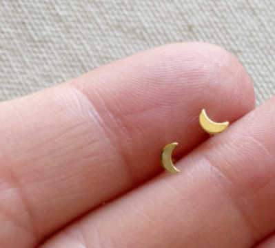 Tiny Gold Filled Moon Studs