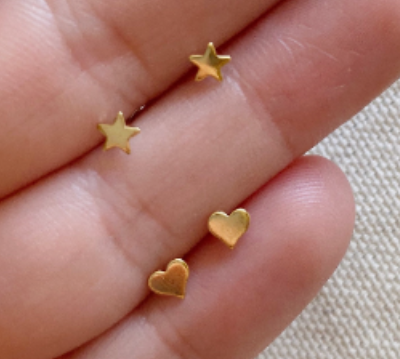 Tiny Gold Filled Heart Studs