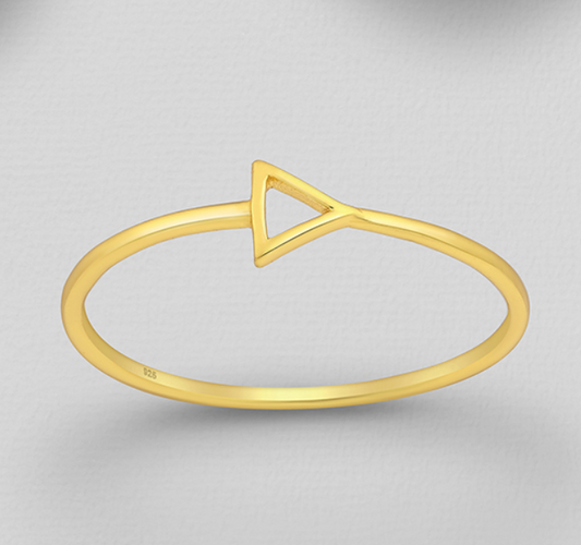 Yellow Gold Sideways Triangle Ring