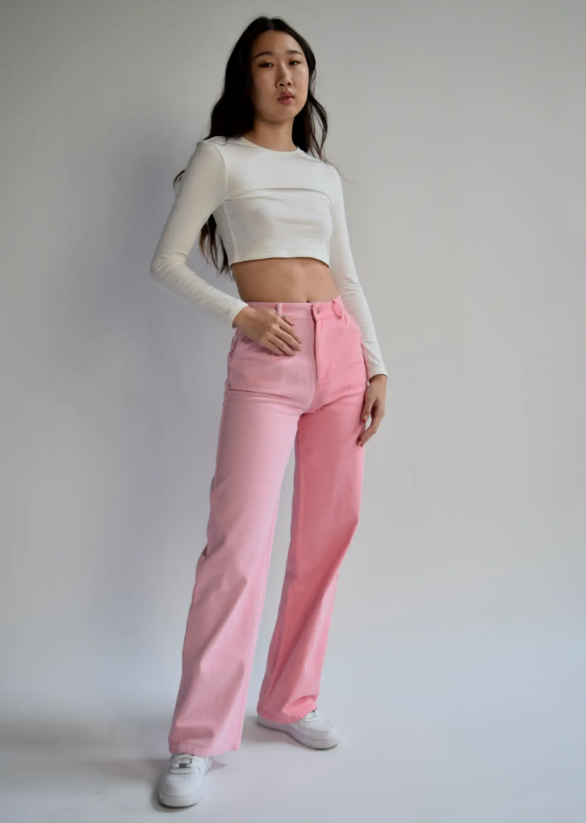 Pink Flora Jeans