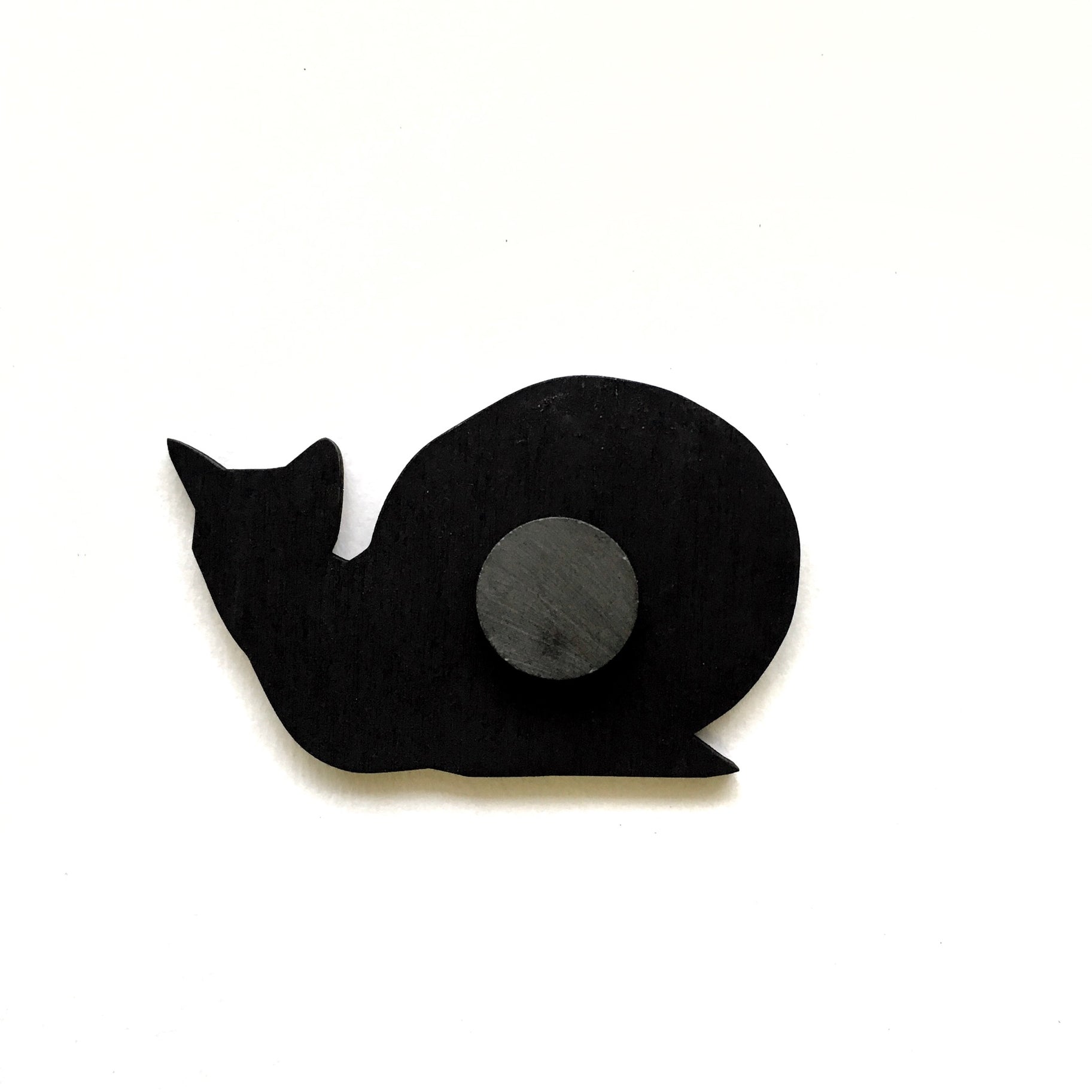 Snail Cat Wood Magnet
