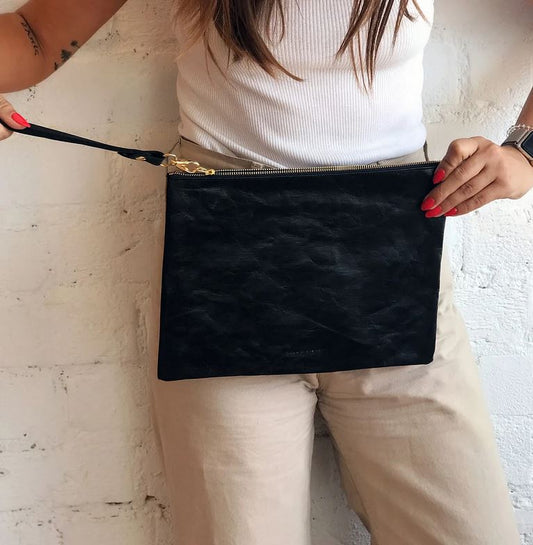 Black large clutch bag