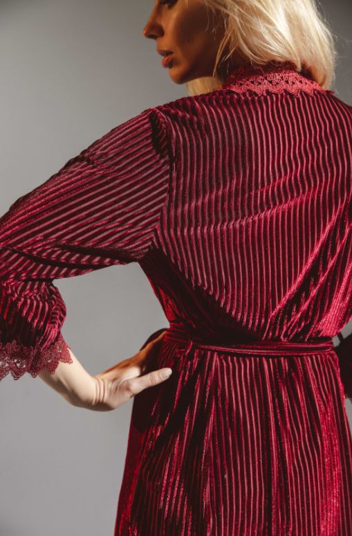 Burgundy Velvet Robe