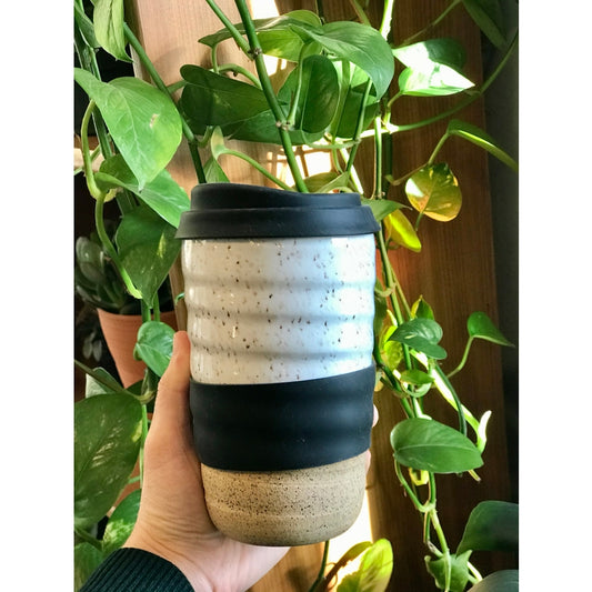 White Speckled Travel Mug