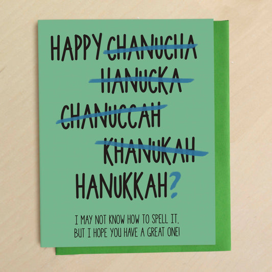 Hanukkah Spellings Greeting Card