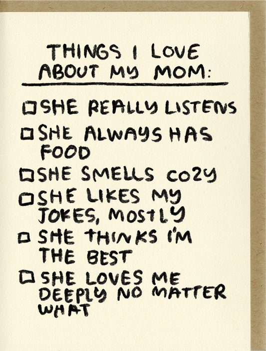 Things I Love Checklist Card