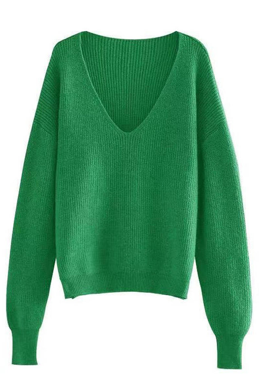 Kelly Green V Neck sSweater