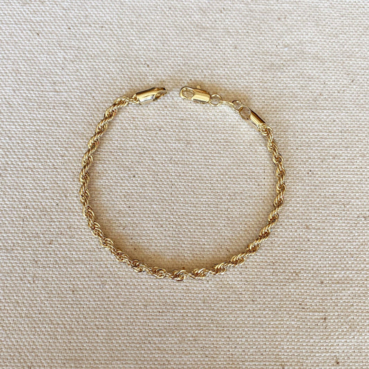 Gold Filled 3mm Rope Bracelet