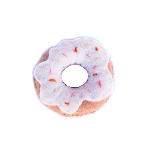 Vanilla Donut Felt Cat Toy