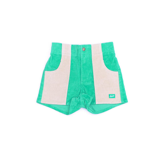 Green/Sand Two Tone Corduroy Shorts