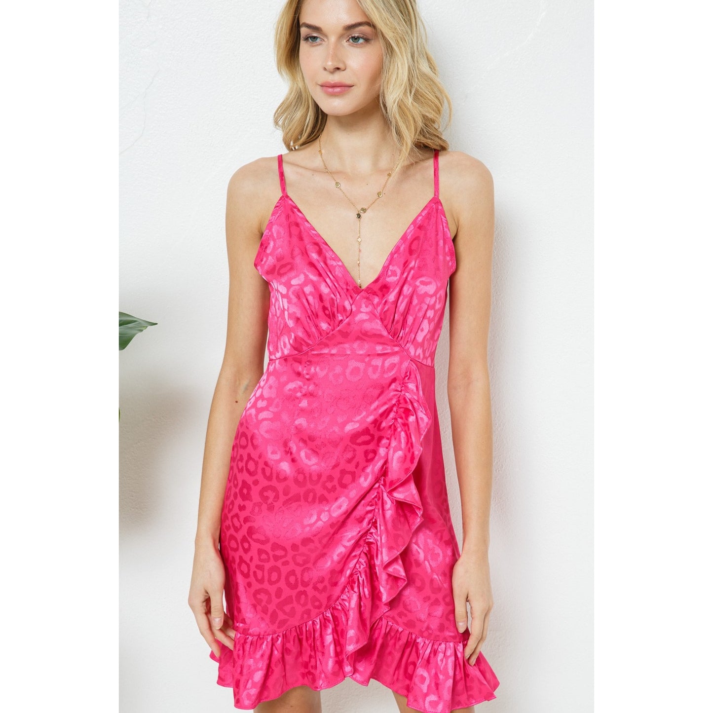 Hot Pink Cheetah Mini Dress