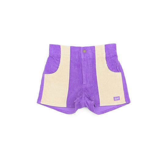 Purple/Sand Two Tone Corduroy Shorts