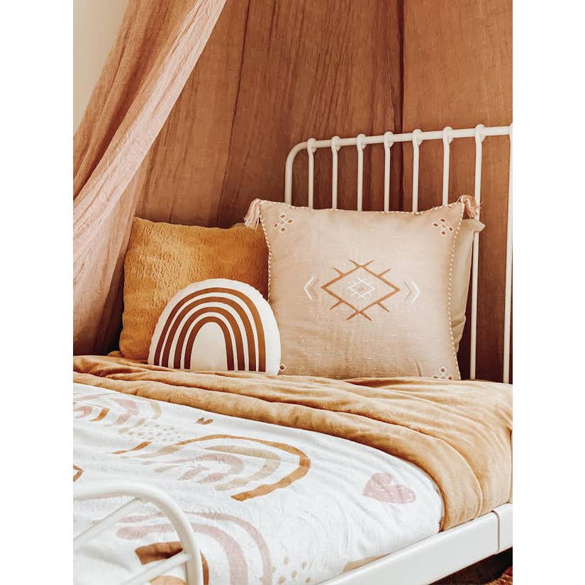 rust rainbow pillow