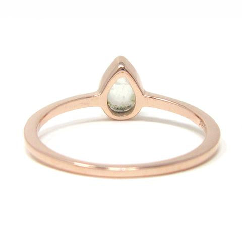 Rose gold pear moonstone ring