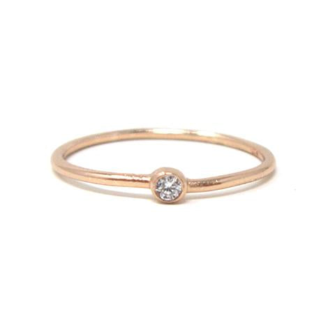 rose rose solitaire cz ring