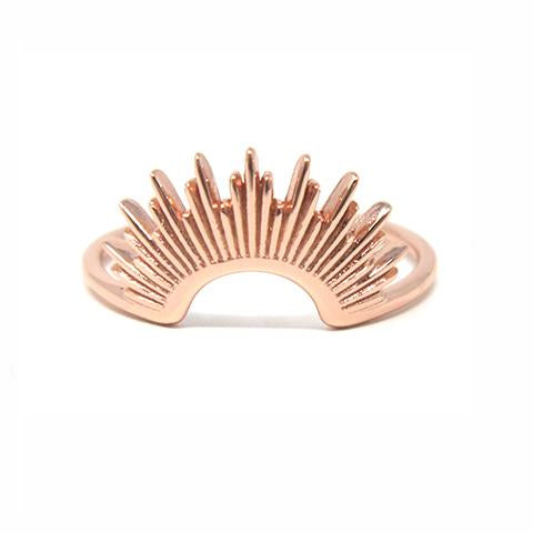 Rose gold sunrise ring