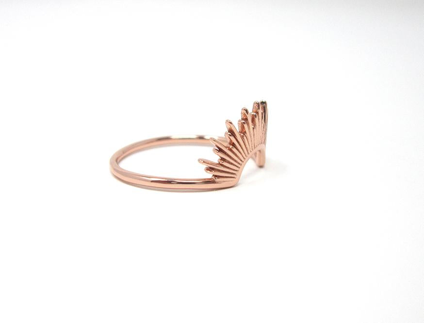 Rose gold sunrise ring