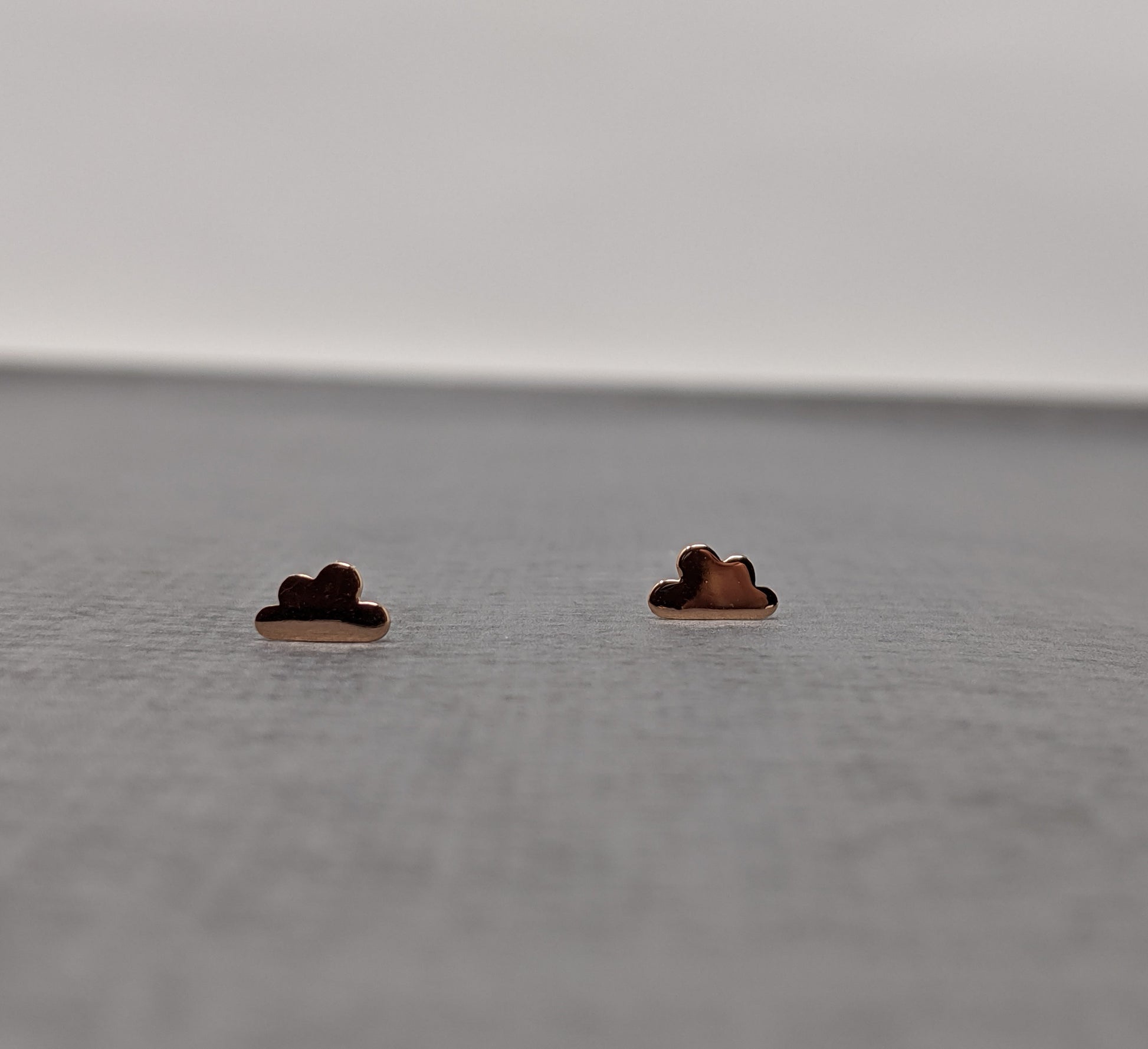 rose gold cloud stud earrings